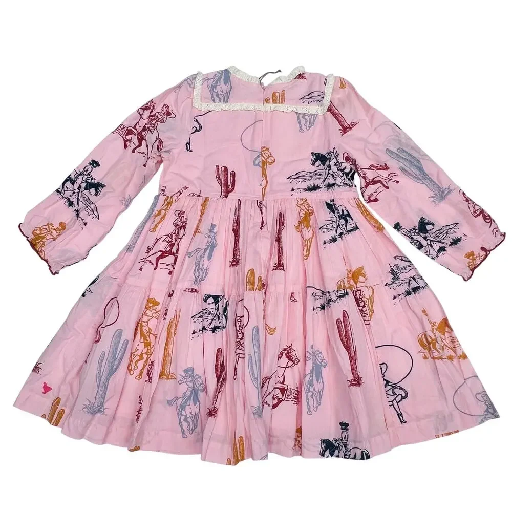 NWT Pink Chicken 5Y Charlie Dress in Pink Cowgirls